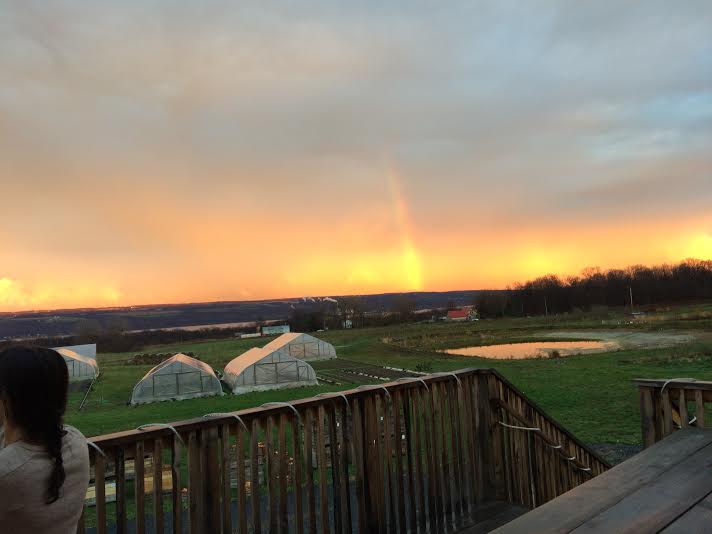 Rainbow over eastern ridge of Cayuga Lake.