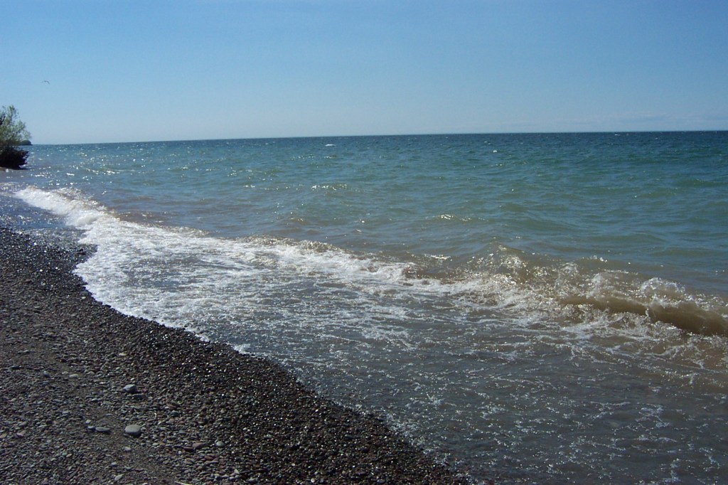 Sun shines upon the pretty blue waters of Lake Ontario