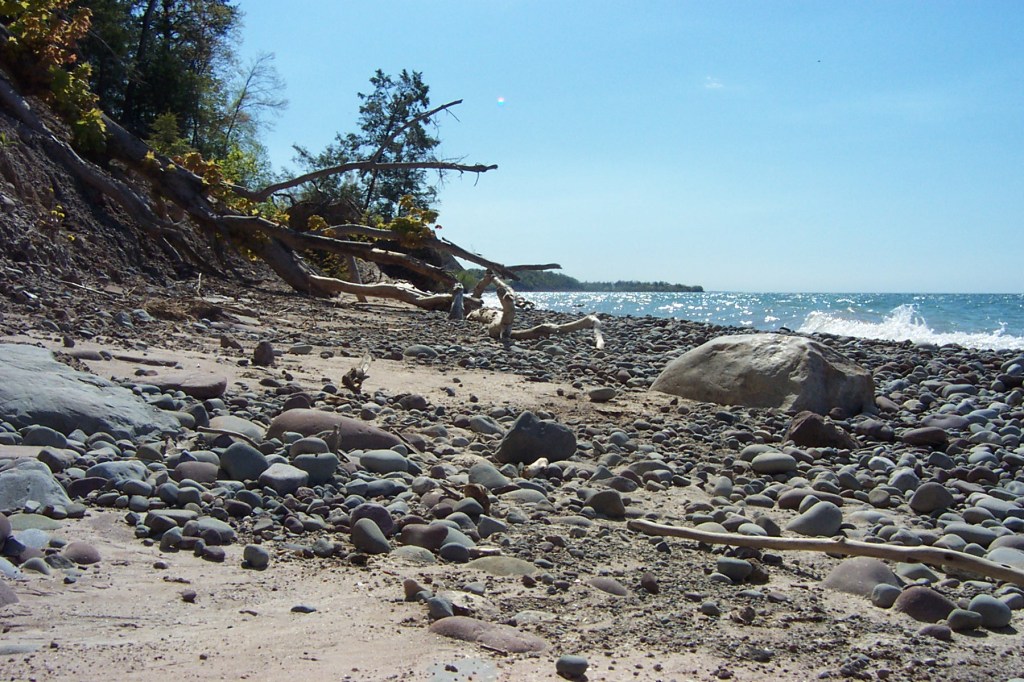 Beaches along this part of Lake Ontario are made of sand, clay and brightly colored pebbles of great variety